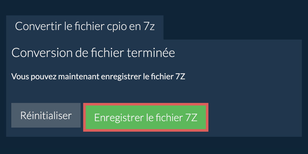 Enregistrer le fichier 7z