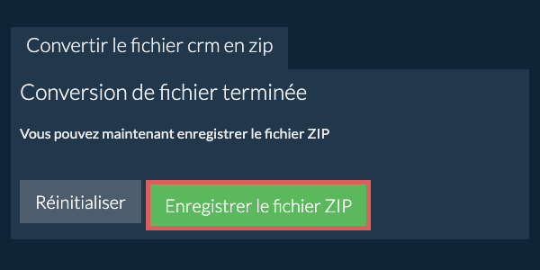 Enregistrer le fichier zip