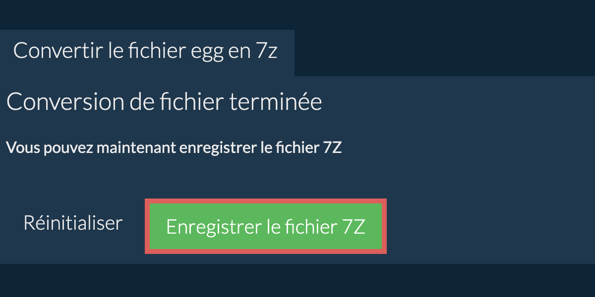 Enregistrer le fichier 7z