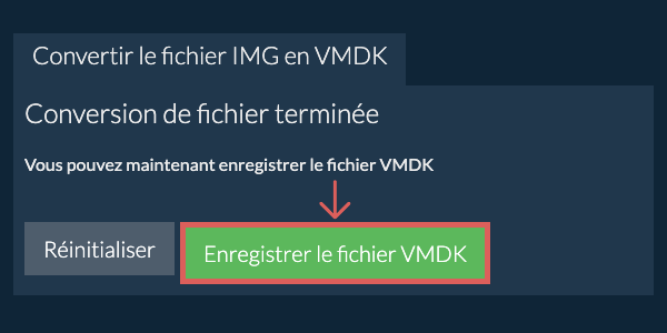 Enregistrer le fichier VMDK