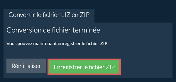 Enregistrer le fichier ZIP