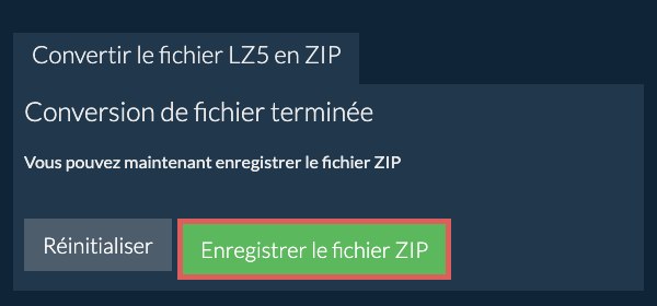 Enregistrer le fichier ZIP