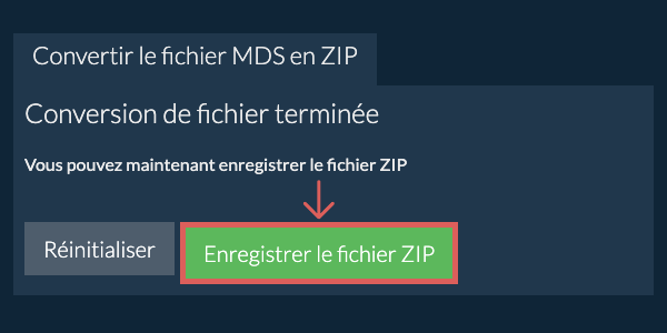 Enregistrer le fichier ZIP
