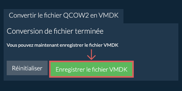 Enregistrer le fichier VMDK