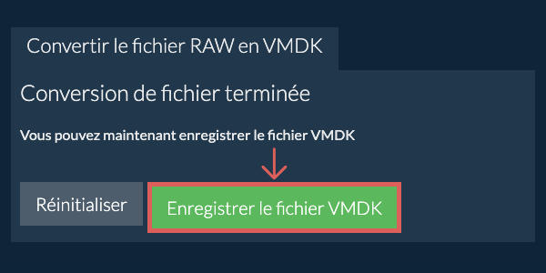 Enregistrer le fichier VMDK