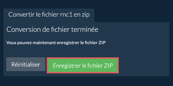 Enregistrer le fichier zip
