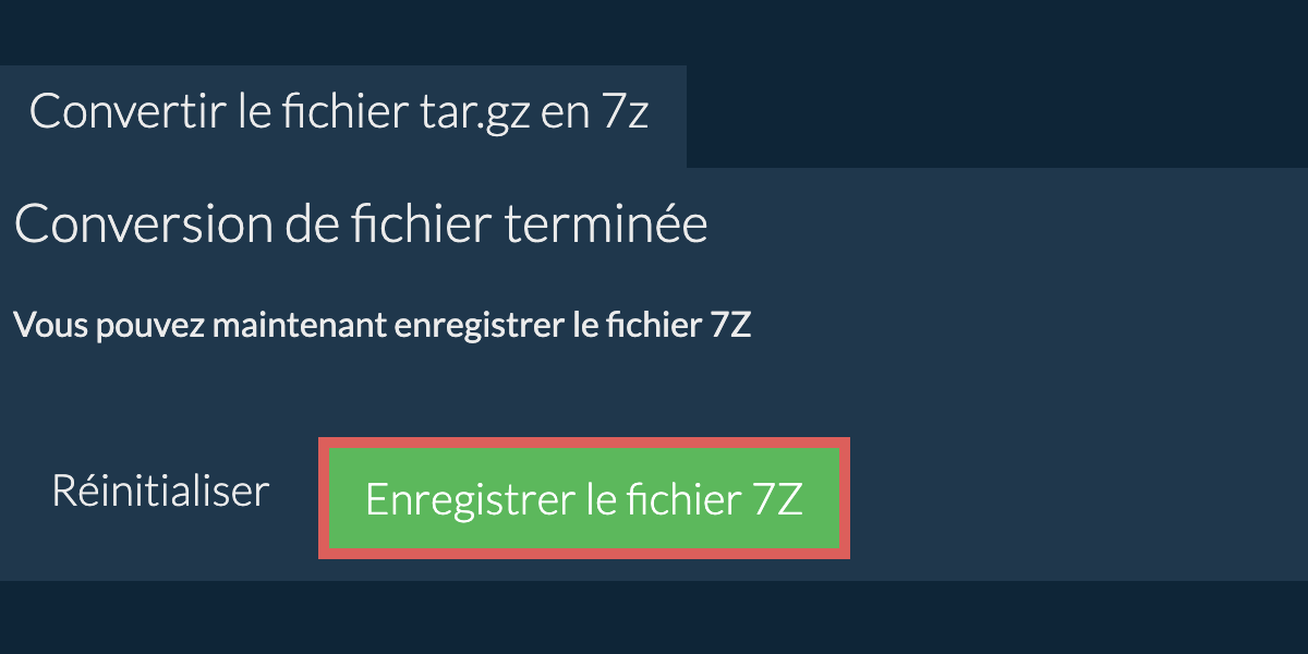 Enregistrer le fichier 7z