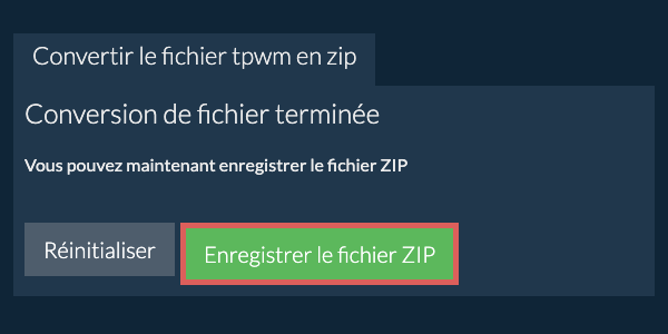 Enregistrer le fichier zip