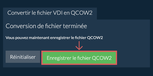 Enregistrer le fichier QCOW2