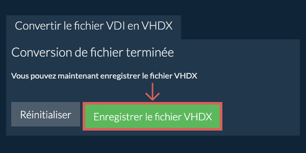 Enregistrer le fichier VHDX