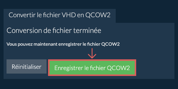 Enregistrer le fichier QCOW2