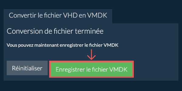 Enregistrer le fichier VMDK