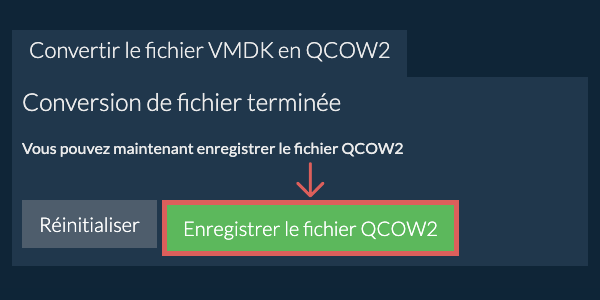 Enregistrer le fichier QCOW2