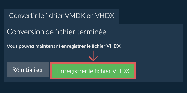 Enregistrer le fichier VHDX