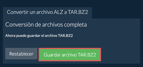 Guardar archivo TAR.BZ2