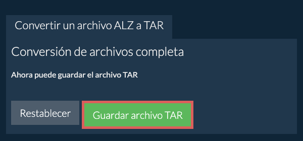 Guardar archivo TAR