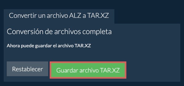 Guardar archivo TAR.XZ