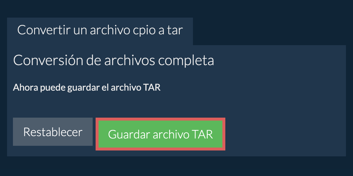 Guardar archivo tar