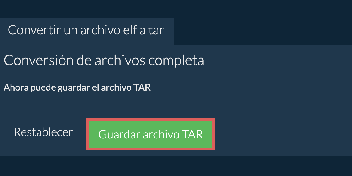 Guardar archivo tar