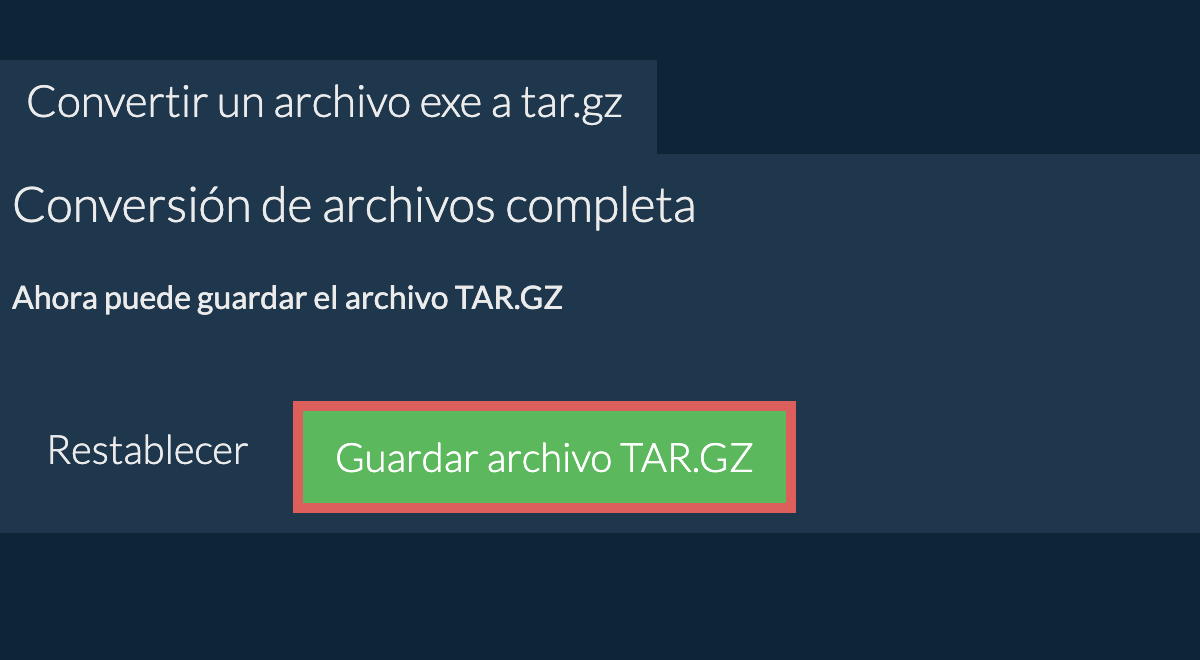 Guardar archivo tar.gz