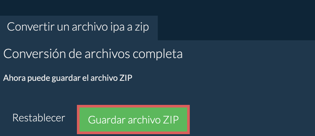 Guardar archivo zip