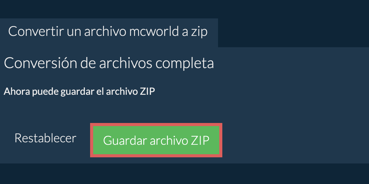 Guardar archivo zip