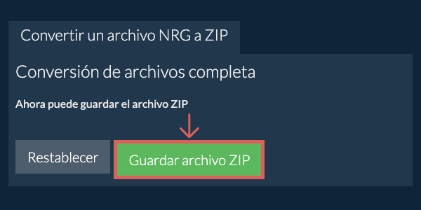 Guardar archivo ZIP