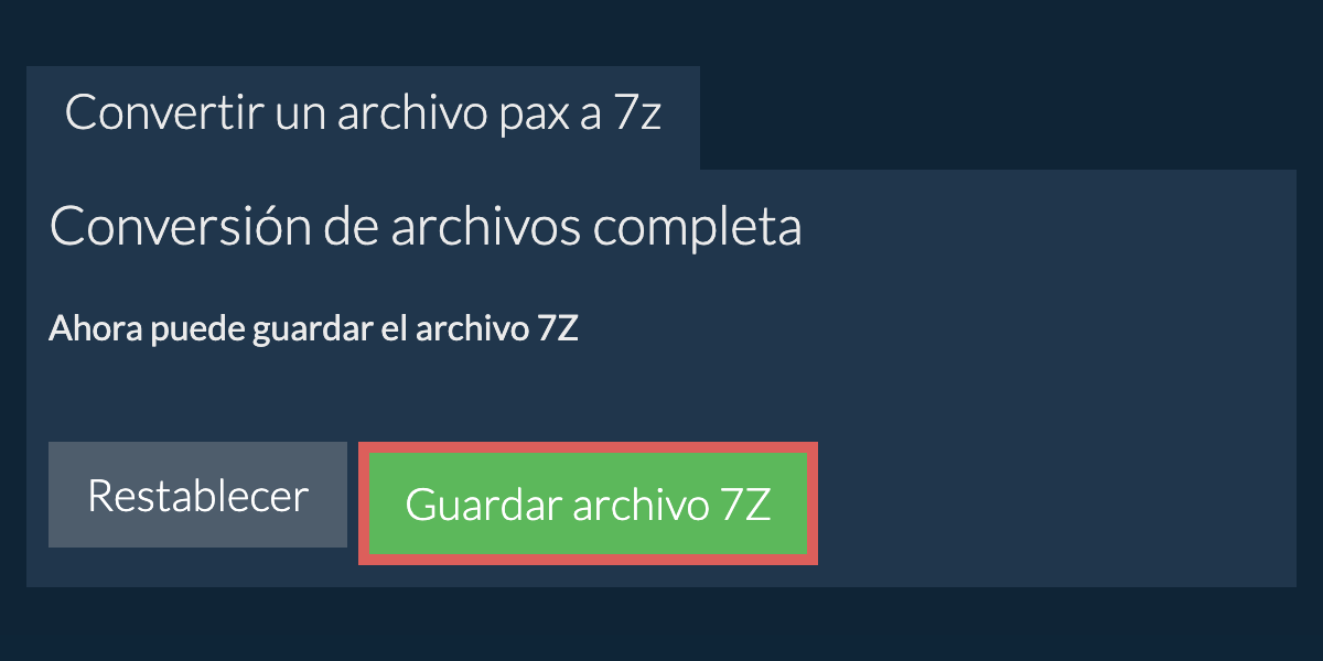 Guardar archivo 7Z