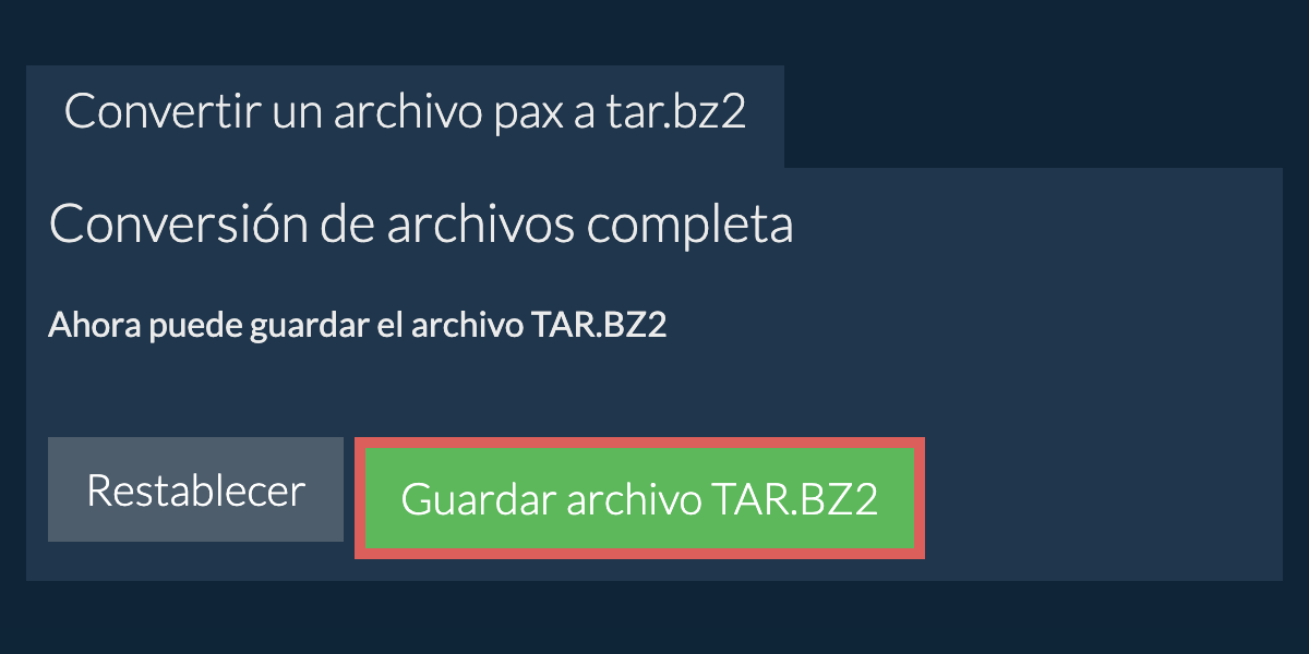 Guardar archivo TAR.BZ2