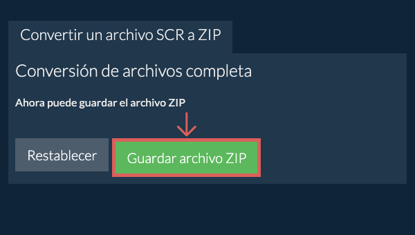 Guardar archivo ZIP