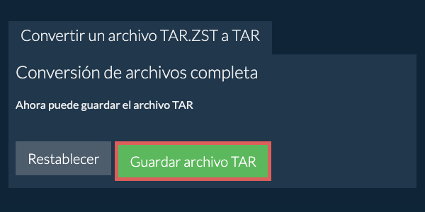 Guardar archivo TAR