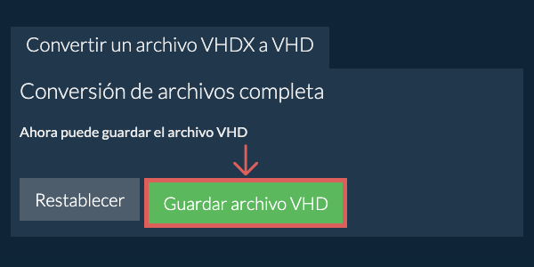 Guardar archivo VHD