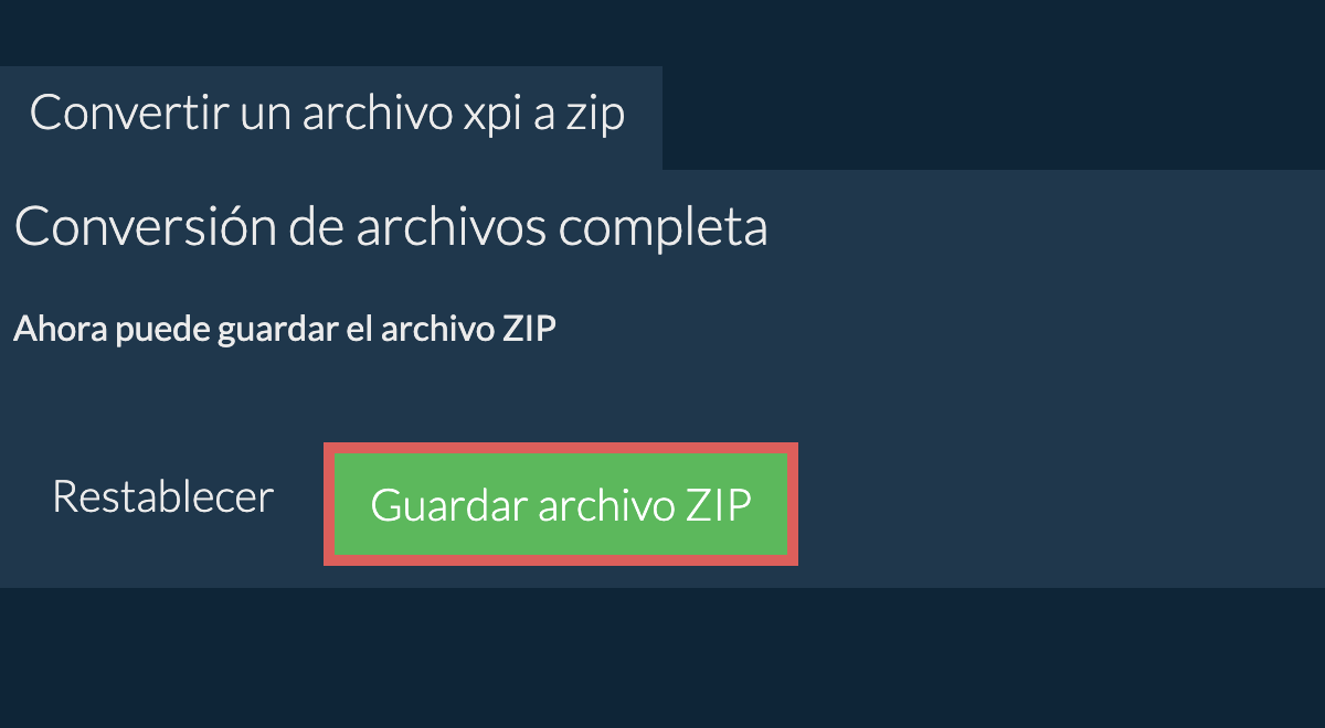 Guardar archivo zip