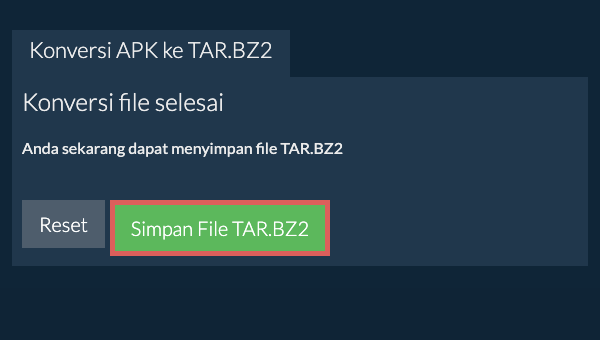 Simpan File TAR.BZ2