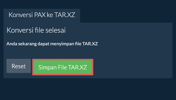 Simpan File TAR.XZ