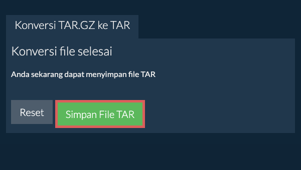 Simpan File TAR