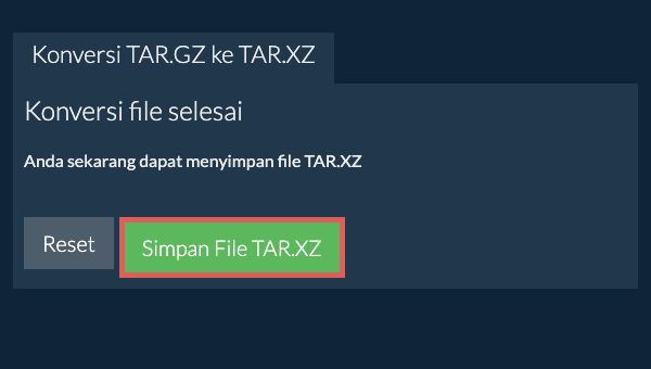 Simpan File TAR.XZ