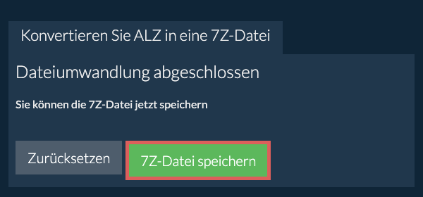 7Z Datei speichern