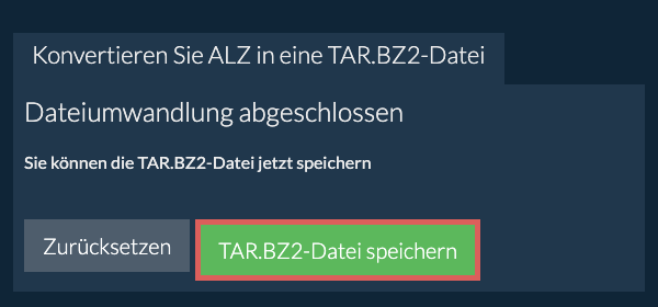 TAR.BZ2 Datei speichern