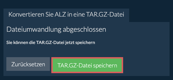 TAR.GZ Datei speichern