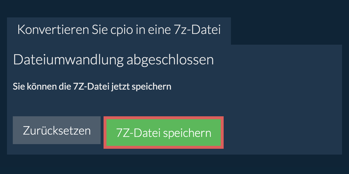 7z Datei speichern