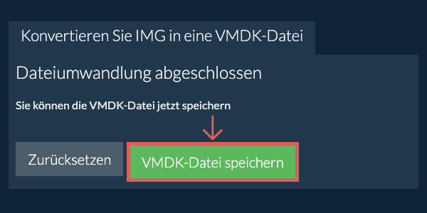 VMDK Datei speichern