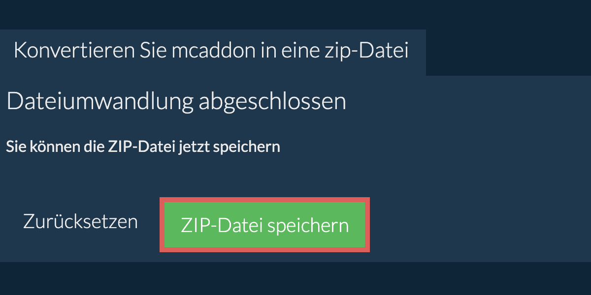 zip Datei speichern