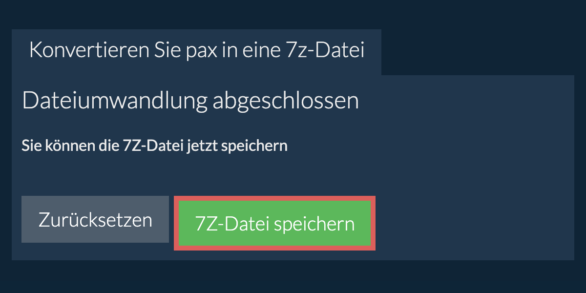 7Z Datei speichern