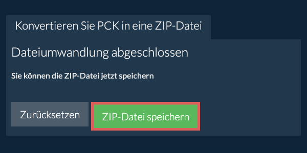 ZIP Datei speichern