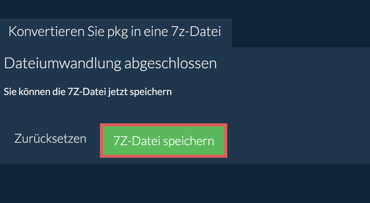 7z Datei speichern