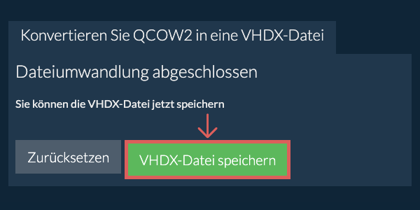 VHDX Datei speichern