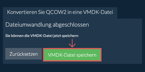 VMDK Datei speichern