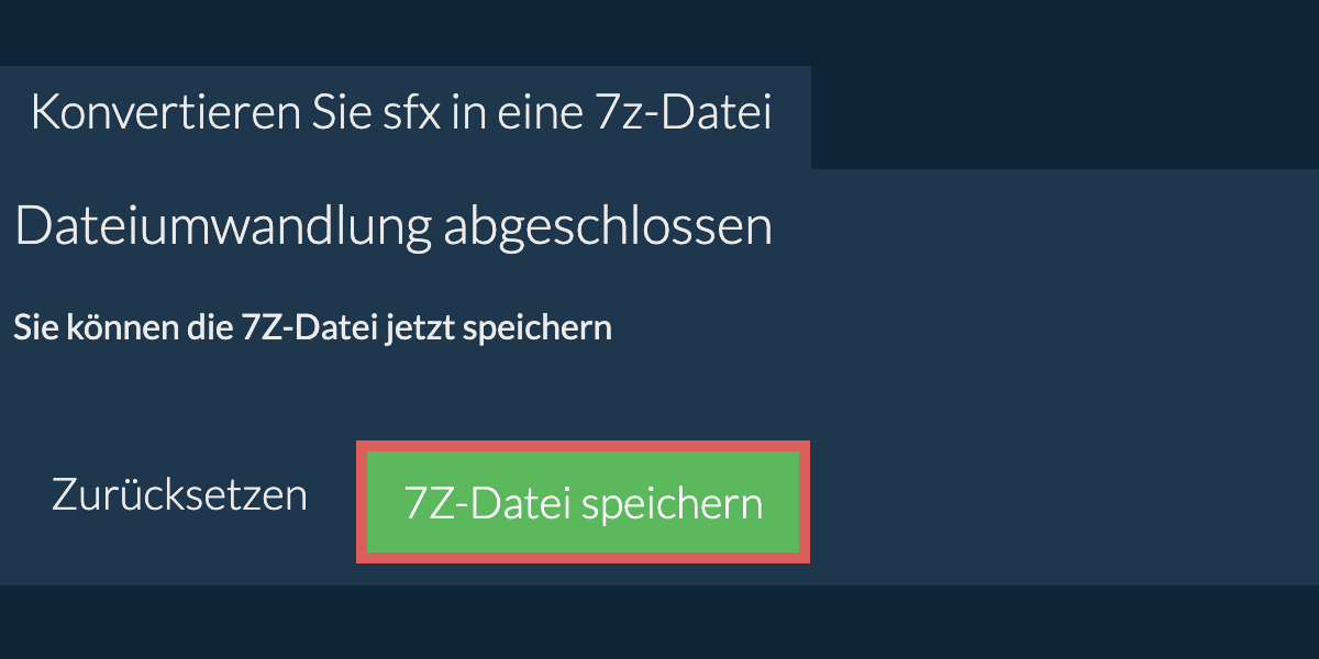 7z Datei speichern