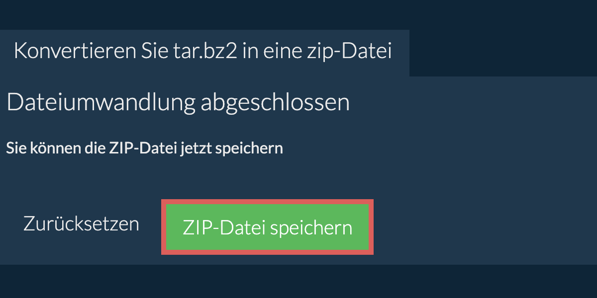 zip Datei speichern